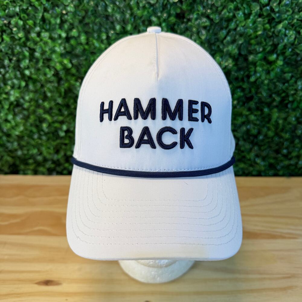 Adult Hammer Back Hat White Rope Golf Cap Hat The Trap Master Hat